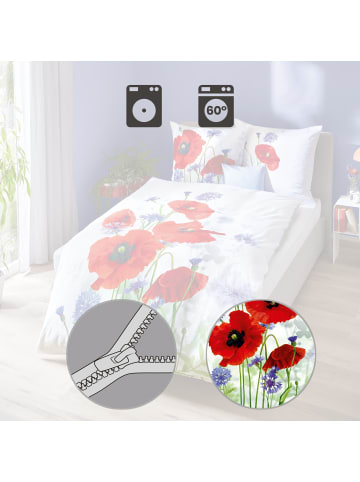 kaeppel Mako-Satin Bettwäsche in rot-blau-grün-weiß