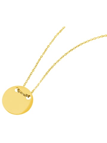 Adeliás Unisex Halskette mit Anhänger – Münze aus Edelstahl in gold