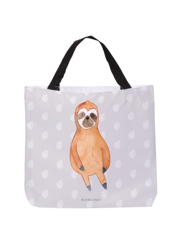 Mr. & Mrs. Panda Schultertasche Faultier Zufrieden ohne Spruch in Grau Pastell