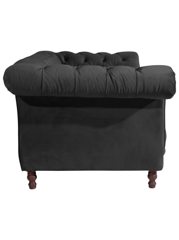 58 aufm Kessel CHESTERFIELD Sofa 2-Sitzer Kaylin Samtvelours schwarz