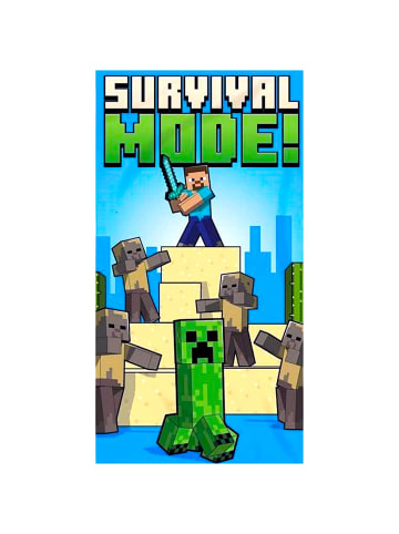 Minecraft Strand-/Badetuch Minecraft - (L) 140 cm x (B) 70 cm in Hellblau