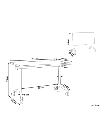 Beliani Zusammenklappbarer Schreibtisch CAVI in Weiß - (W) 120 x (H) 75 x (L) 60 cm