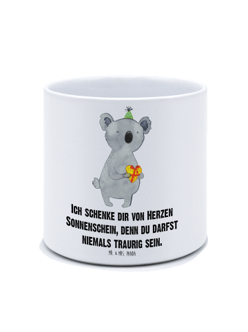 Mr. & Mrs. Panda Pflanzenkübel groß Koala Geschenk mit Spruch in Weiß