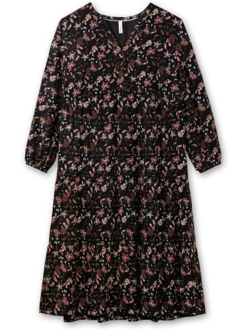 sheego Maxikleid in schwarz bedruckt