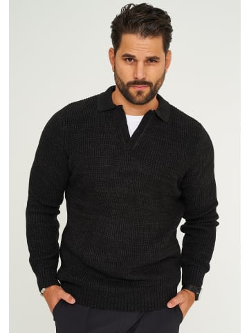CARISMA Strickpullover - CRALYTUS Grobstrickpullover mit Kragen Strick-Pulli in Black