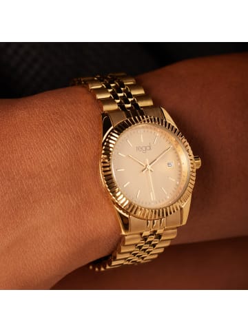 Lucardi Stahl Quarzuhr Regal Gold