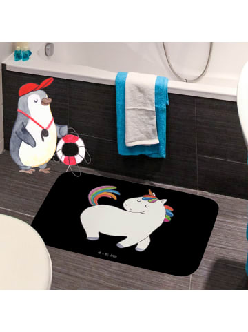 Mr. & Mrs. Panda Badteppich Einhorn Stolzieren ohne Spruch in Schwarz