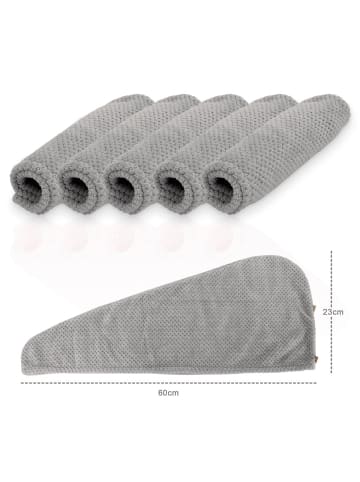 Intirilife Handtuch Haarturban in Grau