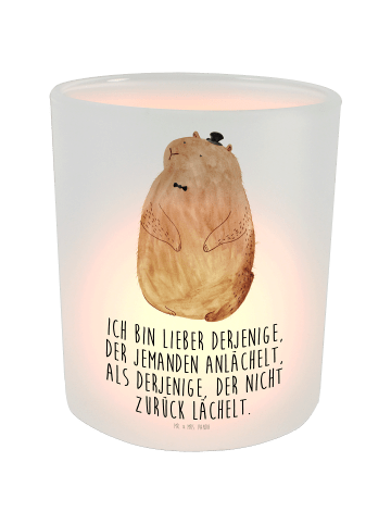 Mr. & Mrs. Panda Kerzenhalter Murmeltier mit Spruch in Transparent