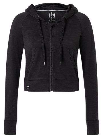 super.natural Merino Hoodie in schwarz