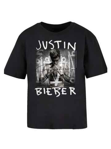 F4NT4STIC Ladies Everyday Tee Justin Bieber Purpose Album Cover in schwarz