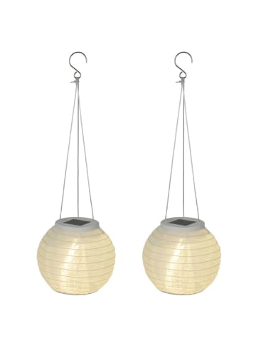 MARELIDA 2x LED Solar Lampion Gartenlampion D: 15cm in weiß