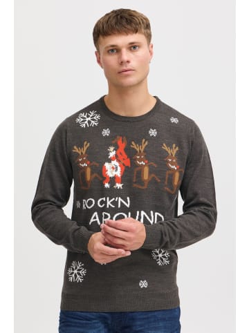 BLEND Strickpullover BHRudolph 20708182ME Strickpulli mit Weihnachtsmotiv in Grau