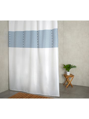 RIDDER Duschvorhang Textil Spike inkl. Ringe blau 180x200 cm