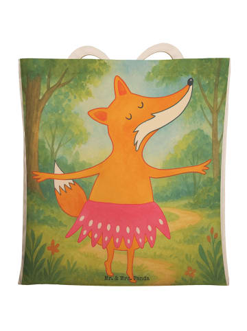 Mr. & Mrs. Panda Shopping Bag Fuchs Ballerina Design ohne Spruch in Weiß