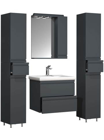 ebuy24 Badmöbelset SiloraL Anthrazit 120 x 46 cm