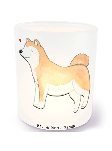 Mr. & Mrs. Panda glas kerzenhalter Akita Inu Moment ohne Spruch in Transparent
