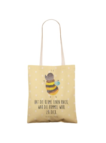 Mr. & Mrs. Panda Einkaufstasche Hummel flauschig mit Spruch in Gelb Pastell