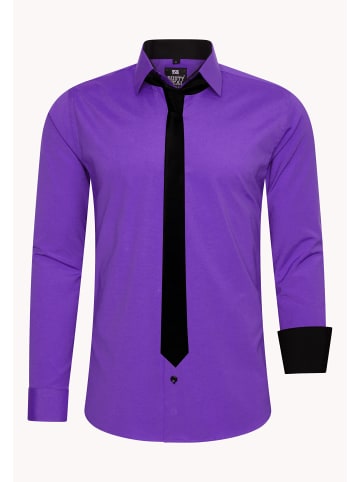 Rusty Neal Hemd mit Krawatte in Lila