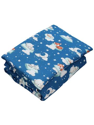 TupTam Kinder Bettdecken Set Gemustert in dunkelblau