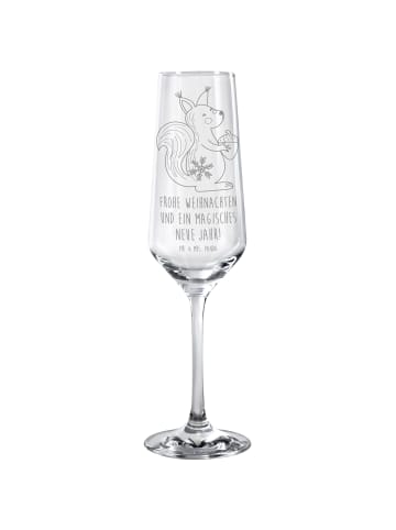 Mr. & Mrs. Panda Flute Glas Eichhörnchen Weihnachten mit Spruch in Transparent