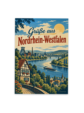 Ansichtskarte Landschaft regional Design mit Sp... in Weiß