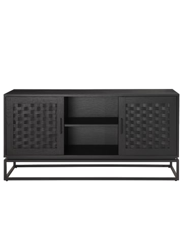 home24 Sideboard Hult mit 2 Türen in Pappel Schwarz