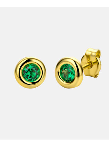 Diamant L'éternel Ohrringe aus 375 Gelbgold mit Smaragd