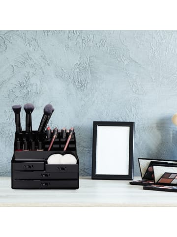 relaxdays 2x Makeup-Organizer in Schwarz