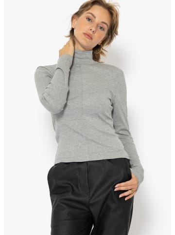 SASSYCLASSY Langarmshirt mit Rollkragen in Grau