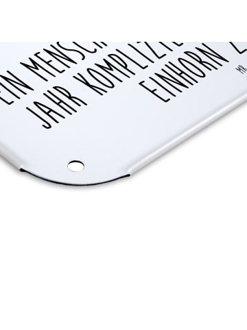 Mr. & Mrs. Panda Wandbild Einhorn Koffer mit Spruch in Weiß