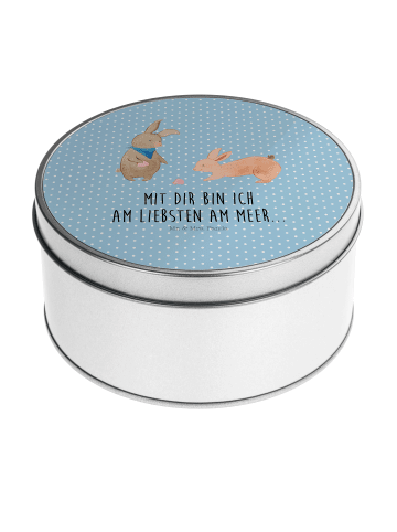 Mr. & Mrs. Panda Kaffeedose Hasen Muschel mit Spruch in Blau Pastell