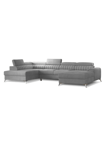 MF Design Lazy Recamiere Links in Grau -  (L) 202 x (B) 354 x (H) 92 cm