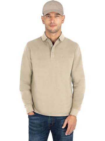 normani Herren Langarm Poloshirt mit passender Baseballkappe in Beige