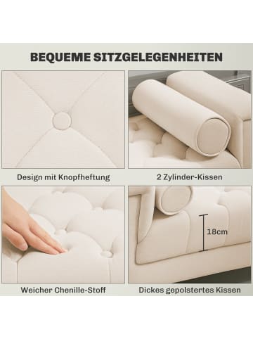 HOMCOM Sitzbank in Beige 115L x 44B x 58H cm