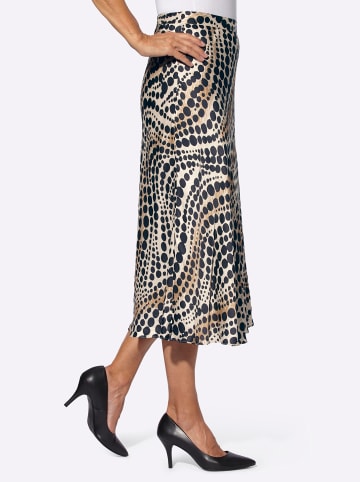 WITT WEIDEN Satin-Rock in elfenbein-schwarz-bedruckt