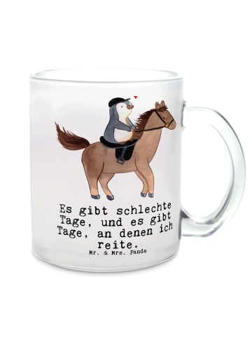 Mr. & Mrs. Panda Haferl Pferd Reiten mit Spruch in Transparent