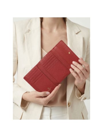 Lazarotti Bologna Leather XL Geldbörse mit Zip-Around Fach Leder 14 cm in red