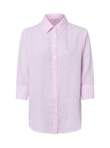 Marie Lund Leinenbluse Rihab in rosa weiß - 0046