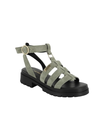 Les Tropéziennes par M Belarbi Flache Sandalen aus Tobosued-Leder Grau