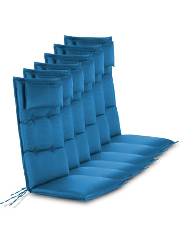 Aspero 6 Premium Hochlehner Stuhlauflagen in Marine
