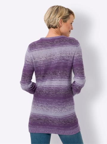 Sieh an! Longpullover in lila-lavendel-gemustert