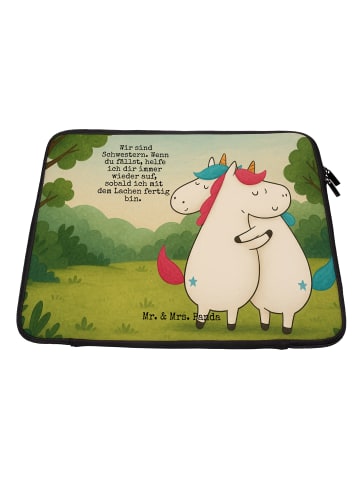 Mr. & Mrs. Panda Laptoptasche Einhörner Umarmen Design mit Spruch in Weiß