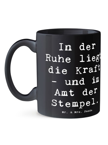 Mr. & Mrs. Panda Kaffeebecher Spruch Beamtin Kraft mit Spruch in Schwarz