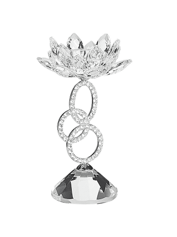 Beliani Kerzenständer OVIEDO in Silber - (W) 11 x (H) 19 x (L) 11 cm