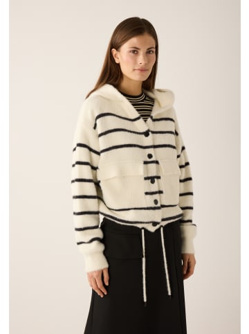 More & More kuschelige Strickjacke, Kapuze in offwhite/black