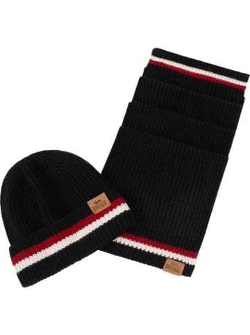 Lonsdale Mütze "Butleigh Unisex Schal und Mütze Set" in Schwarz