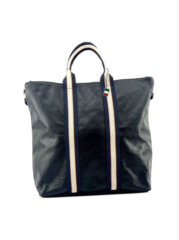 Florence Leder, Canvas Cityrucksack Florence Rucksack Tasche schwarz blau beige ca. 43cm