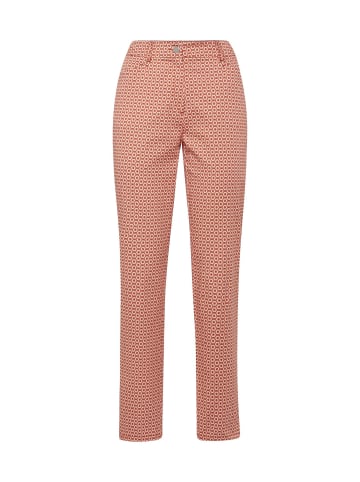 GOLDNER Kurzgröße:  Hose Trageangenehme Hose, grafischer Druck in papaya / gemustert