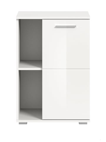 Inn.Furn Schuhschrank weiß Hochglanz 55 cm, Flurschrank mit 5 Fächern